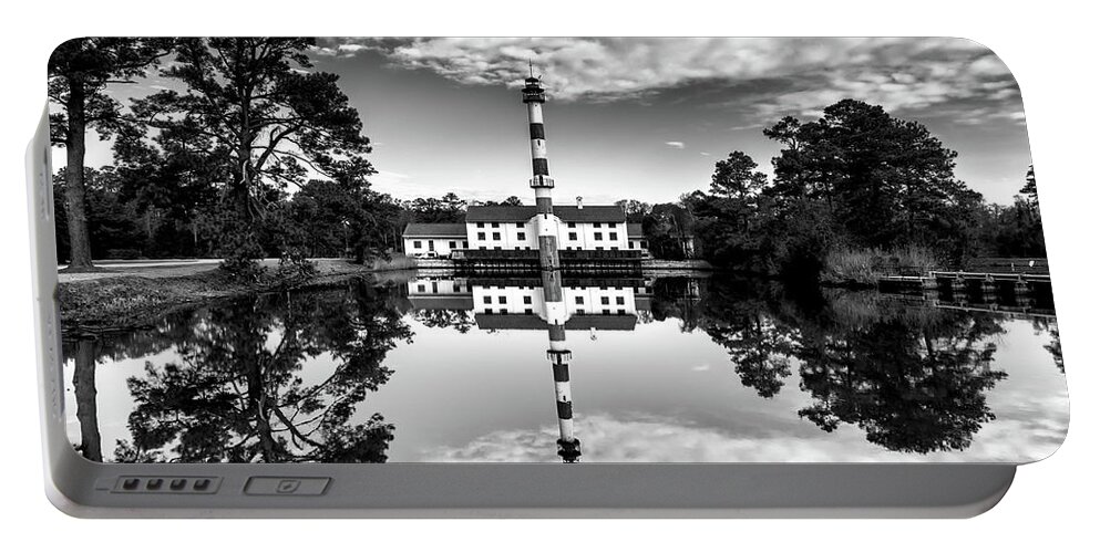 Lake Mattamuskeet Pump Station Portable Battery Charger featuring the photograph Reflection in Time by C Renee Martin