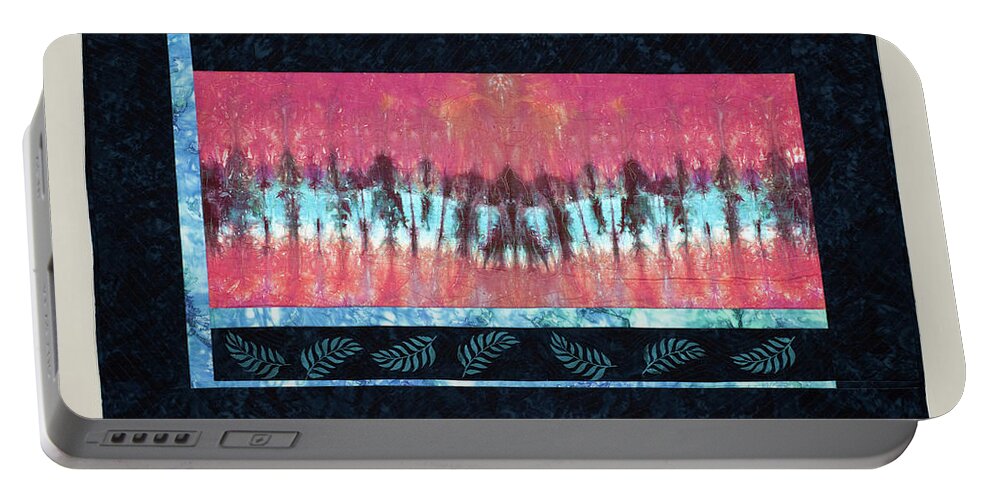Fiber Art Portable Battery Charger featuring the mixed media Reflections by Vivian Aumond