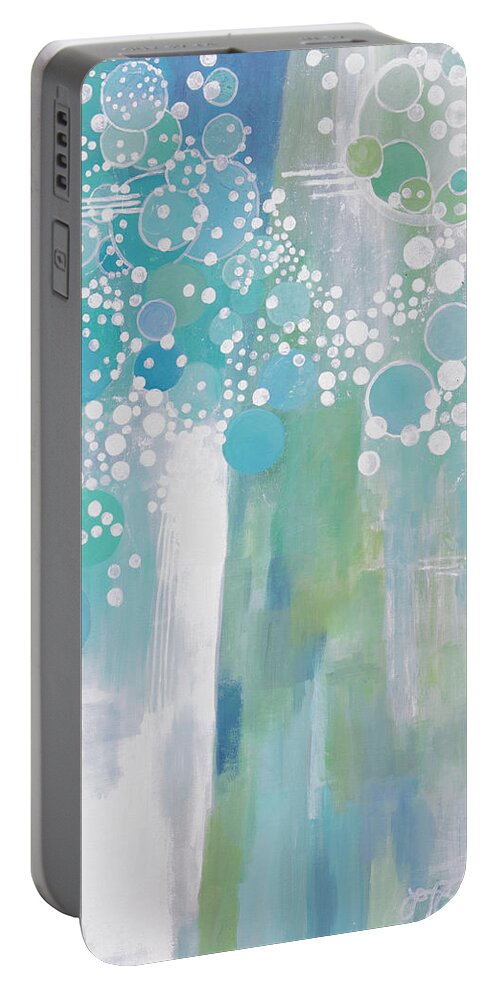 Teal Portable Battery Charger featuring the digital art Refreshingly by Linda Bailey