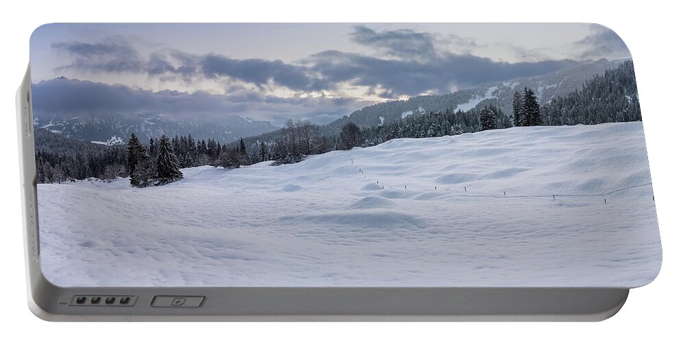 Panorama Portable Battery Charger featuring the photograph Relaxing Winter Evening Atmosphere by Stan Weyler