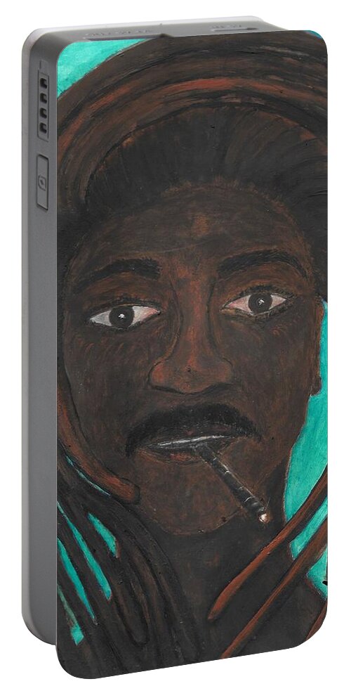 Man Portable Battery Charger featuring the painting Relish by Esoteric Gardens KN