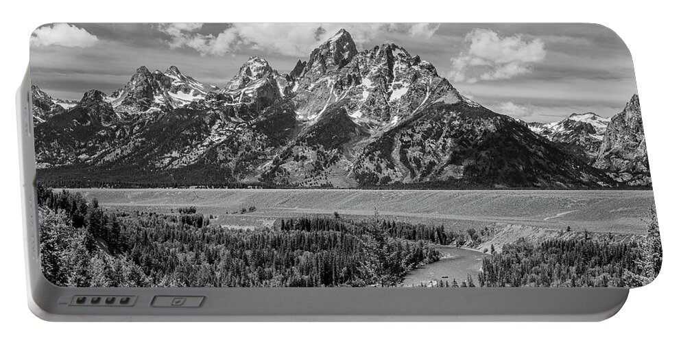Grand Tetons National Park Portable Battery Charger featuring the photograph Remembering Ansel Adams, Black and White by Marcy Wielfaert
