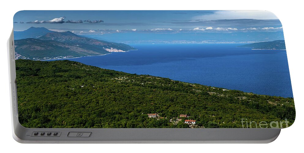 Croatia Portable Battery Charger featuring the photograph Remote Village Near The City Of Rabac At The Cost Of The Mediterranean Sea In Istria In Croatia by Andreas Berthold