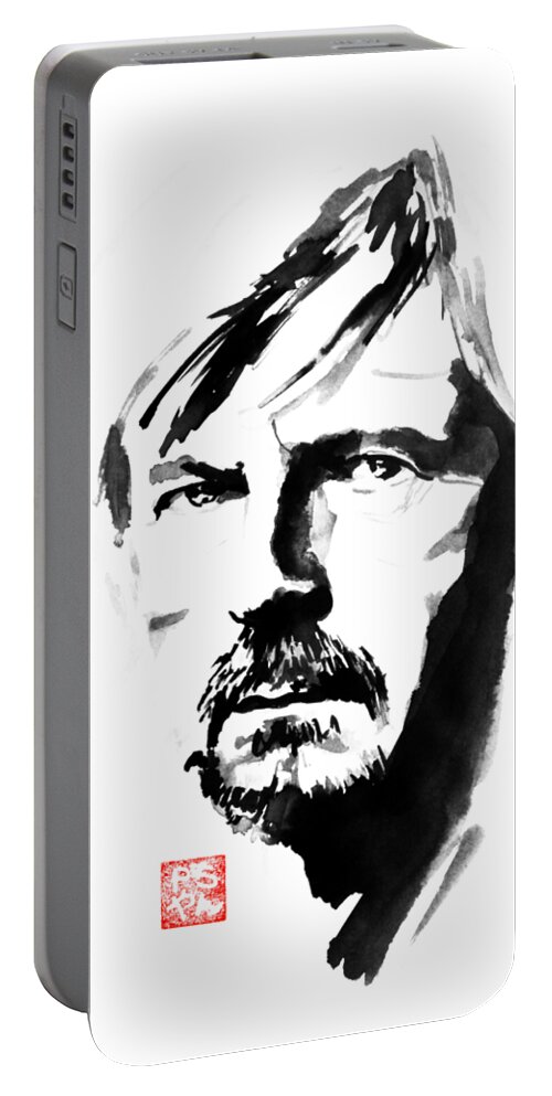 Renaud Portable Battery Charger featuring the painting Renaud by Pechane Sumie