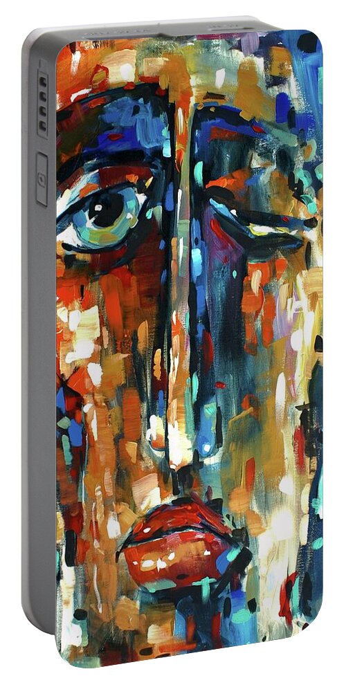 Portrait Portable Battery Charger featuring the painting Resolve by Michael Lang