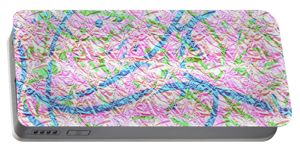 Abstract Portable Battery Charger featuring the digital art Restored Delight by Bentley Davis