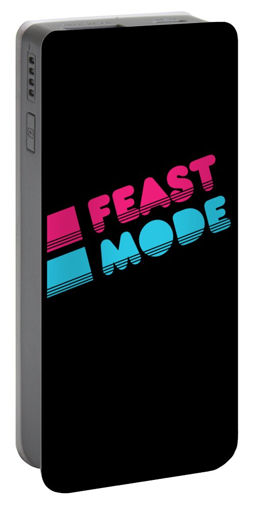 Thanksgiving 2023 Portable Battery Charger featuring the digital art Retro Feast Mode Thanksgiving by Flippin Sweet Gear