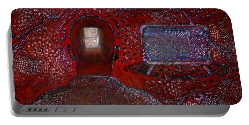Abstract Portable Battery Charger featuring the digital art Retro media by Bruce Rolff