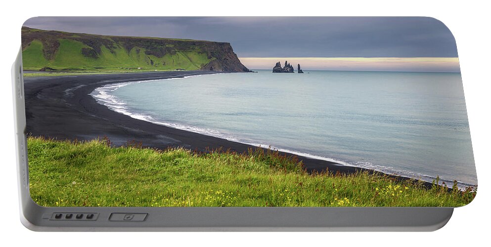 Iceland Portable Battery Charger featuring the photograph Reynisfjara Beach Waves by Rick Strobaugh
