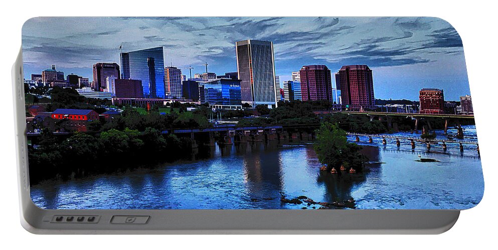  Portable Battery Charger featuring the photograph Richmond before nightfall by Stephen Dorton