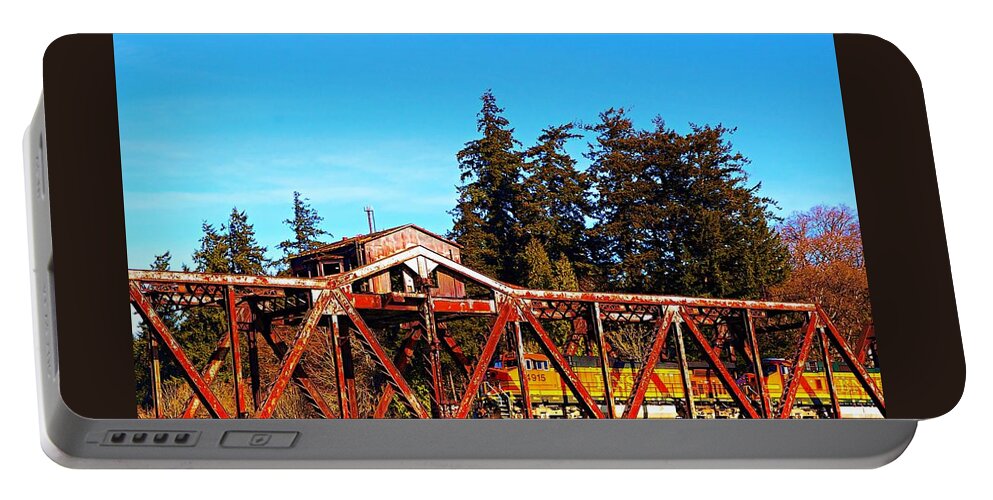 Washington Portable Battery Charger featuring the photograph Rid'n the Rails by Steve Warnstaff