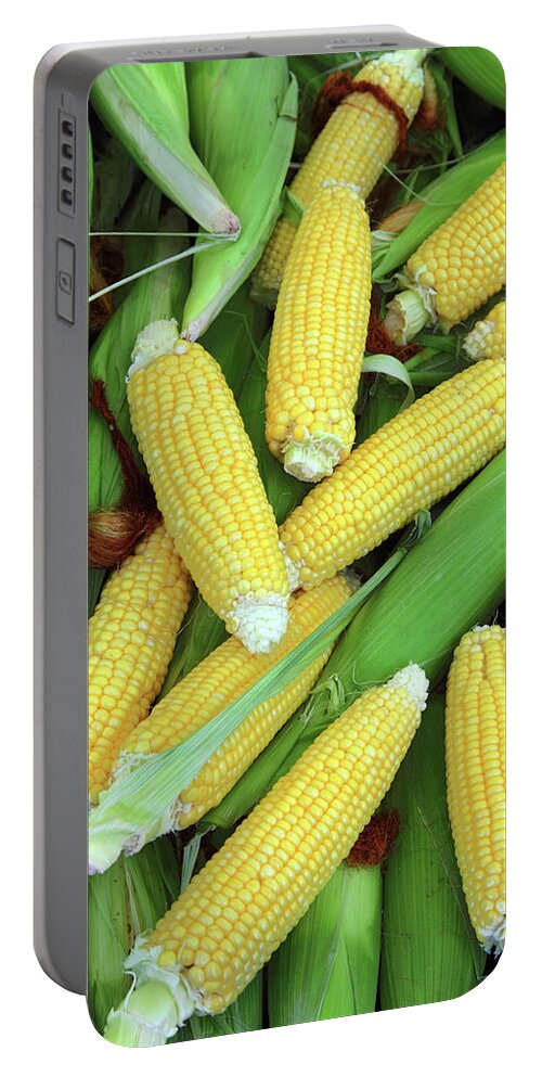 Corn Portable Battery Charger featuring the photograph Ripe Corn - Food Background by Mikhail Kokhanchikov