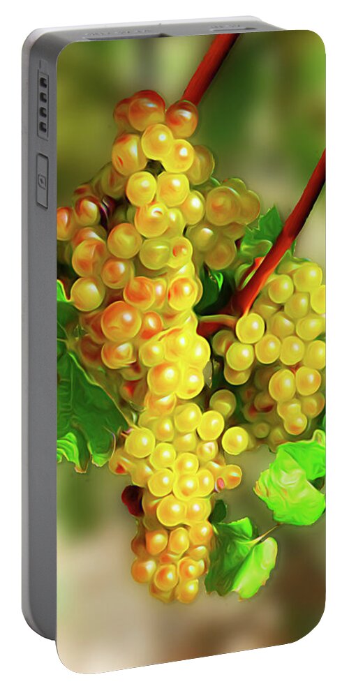 Fruit Portable Battery Charger featuring the photograph Ripe For The Picking - Chardonnay by Leslie Montgomery