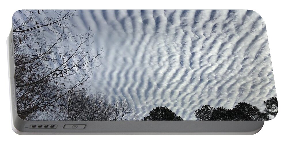 Clouds Portable Battery Charger featuring the photograph Rippling Clouds One by Catherine Wilson
