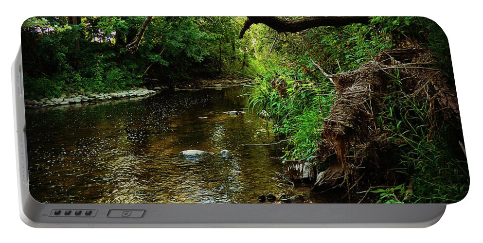 River Flow Portable Battery Charger featuring the photograph River Flow 1 by Cyryn Fyrcyd
