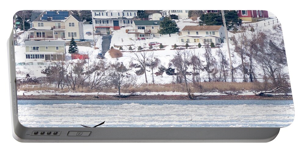 Hudson River Portable Battery Charger featuring the photograph River Ice by Kevin Suttlehan