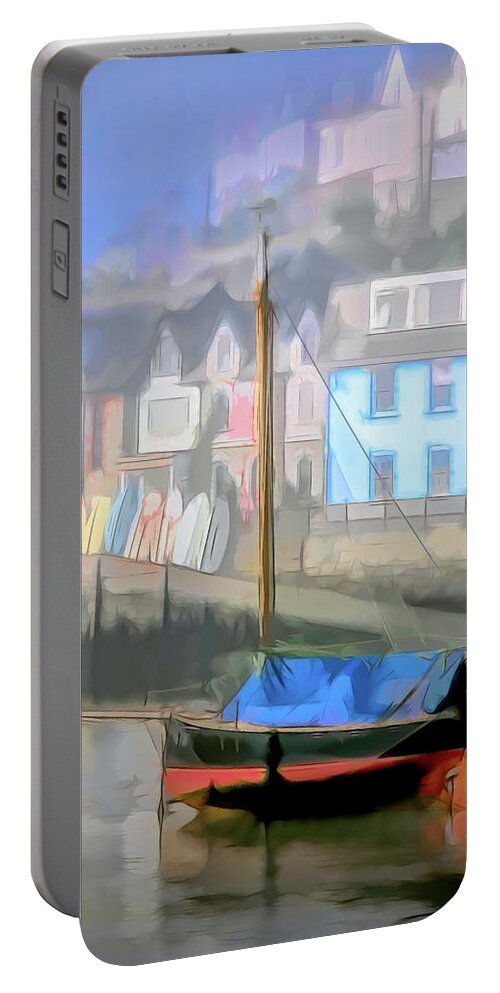 Sailboat Portable Battery Charger featuring the photograph River Looe Sailboat by Jerry Griffin