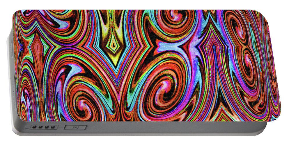 River Rocks Color Abstract Portable Battery Charger featuring the digital art River Rocks Color Abstract by Tom Janca