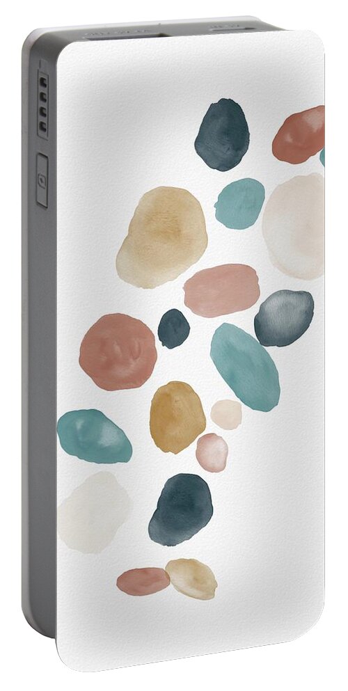 Watercolor Portable Battery Charger featuring the painting River Rocks II by Ink Well