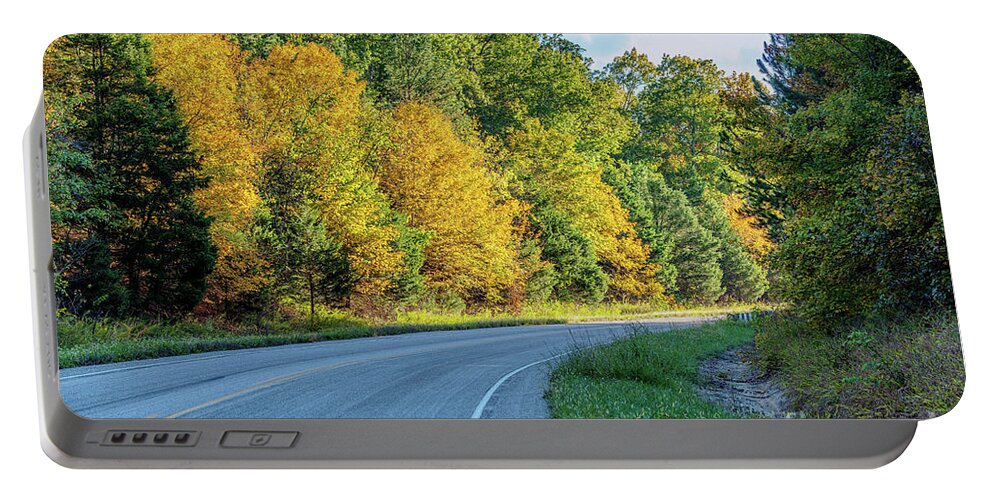Ozarks Portable Battery Charger featuring the photograph Road Through Mark Twain National Forest by Jennifer White