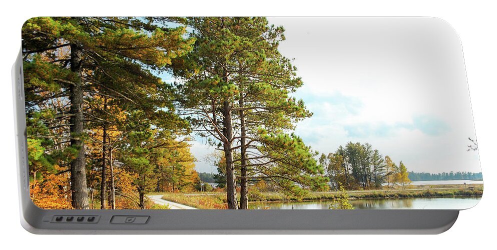 Seney National Wildlife Refuge Portable Battery Charger featuring the photograph Road Through the Wildlife Refuge by Robert Carter