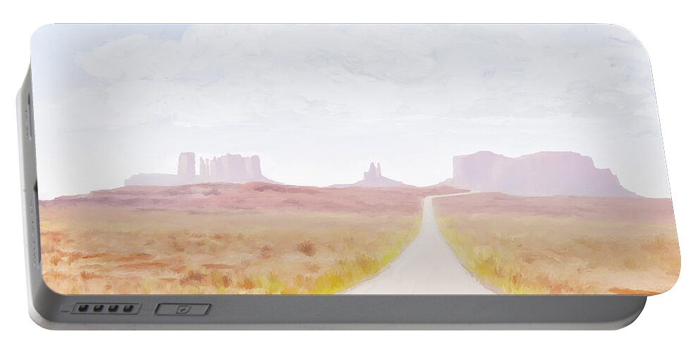 Monument Valley Portable Battery Charger featuring the digital art Road To Monument Valley 02 by Ramona Murdock