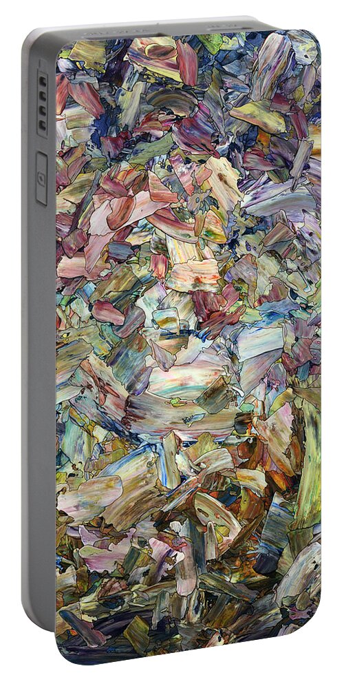 Abstract Portable Battery Charger featuring the painting Roadside Fragmentation by James W Johnson