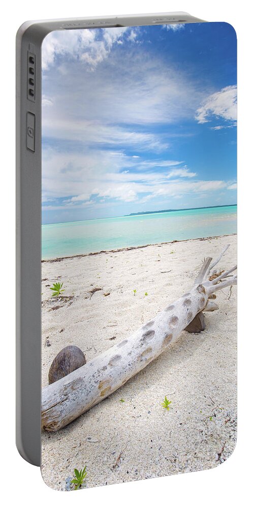 Driftwood Portable Battery Charger featuring the photograph Robinson Crusoe's Living Room by Becqi Sherman