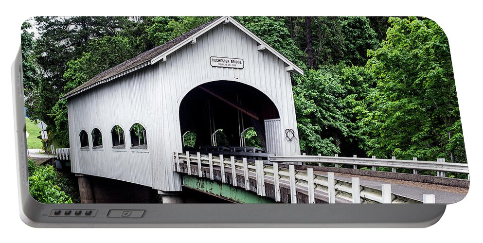 Photo Portable Battery Charger featuring the photograph Rochester Covered Bridge by Greg Sigrist