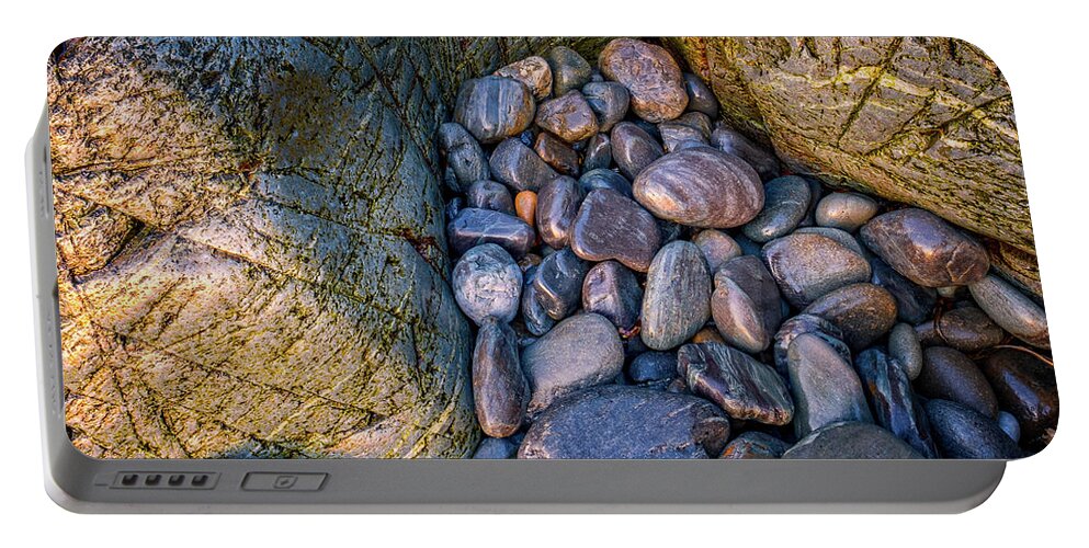 New Hampshire Portable Battery Charger featuring the photograph Rock and Stone. by Jeff Sinon