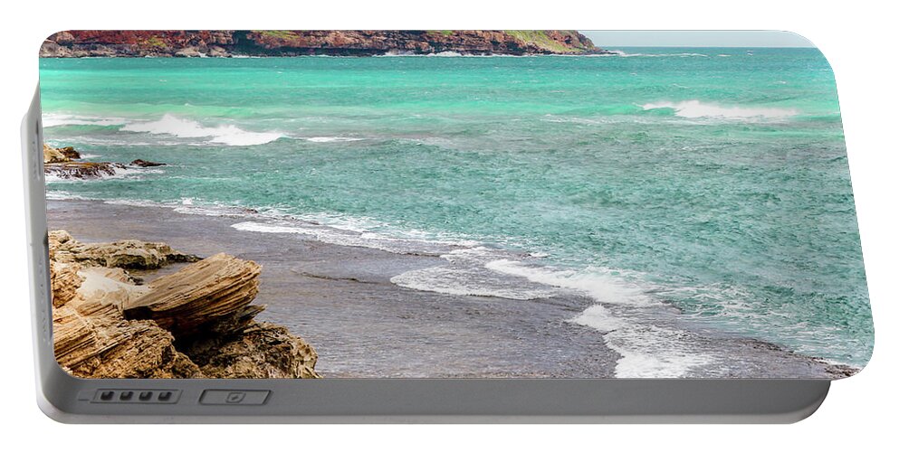 Kauai Portable Battery Charger featuring the photograph Rock Beach by Tony Spencer