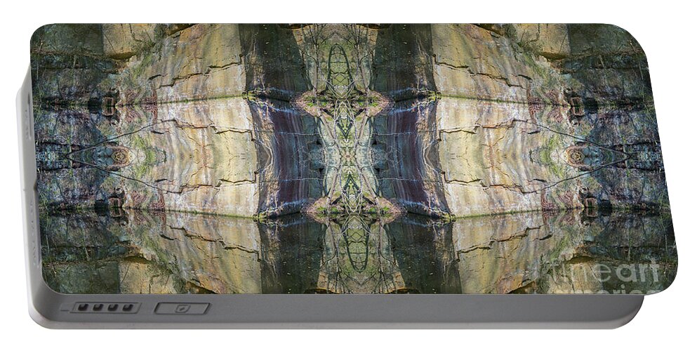 Water Surface Portable Battery Charger featuring the digital art Rocks, water and symmetry 1 by Adriana Mueller