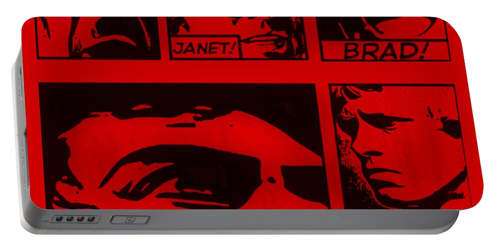 Rocky Portable Battery Charger featuring the photograph ROCKY HORROR PICTURE SHOW in BLOOD RED by Rob Hans