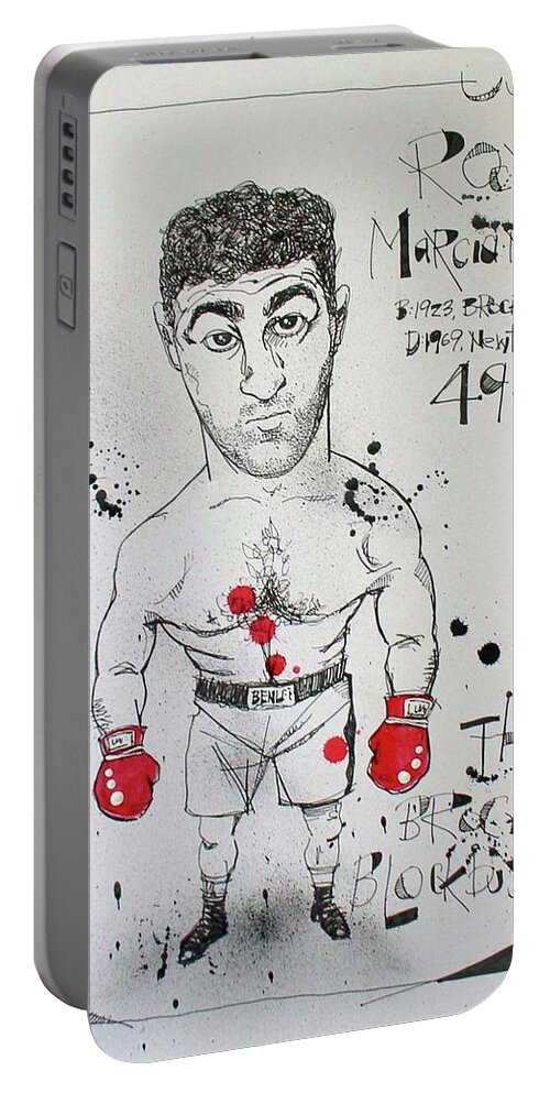  Portable Battery Charger featuring the photograph Rocky Marciano by Phil Mckenney