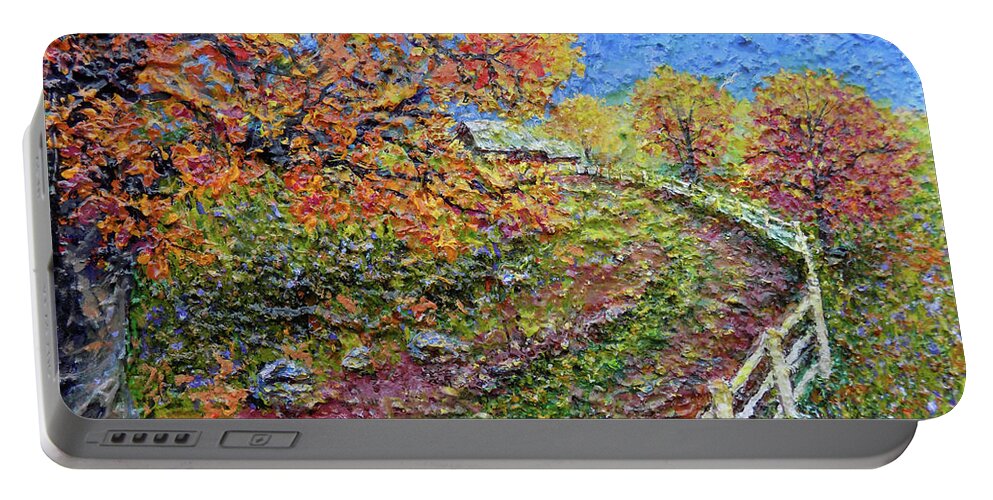 Lee Portable Battery Charger featuring the painting Rocky Road by Lee Nixon