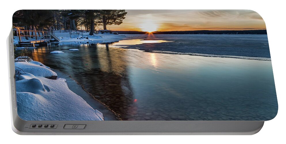 Nature Portable Battery Charger featuring the photograph Rocky Sunset by Joe Holley