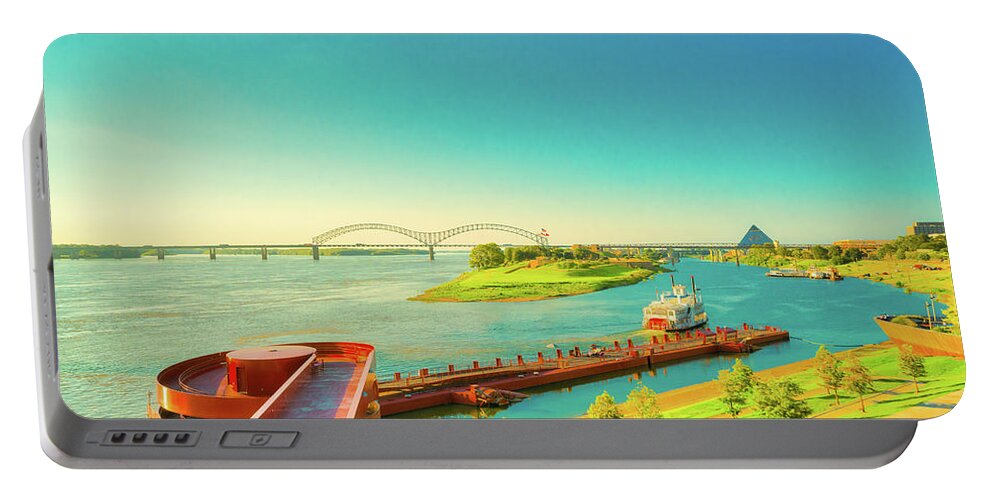 Birthplace Of Rock 'n Roll Portable Battery Charger featuring the photograph Rolling on the River by Darrell DeRosia