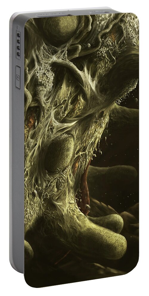 Biodiversity Portable Battery Charger featuring the digital art Root surface by Kate Solbakk