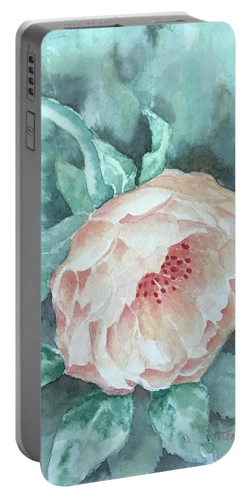 Rose Portable Battery Charger featuring the painting Rose by Milly Tseng