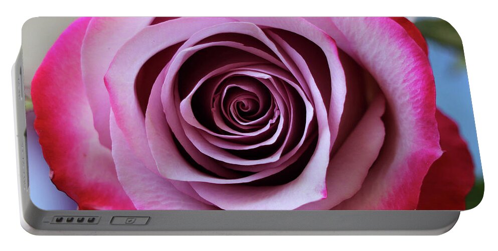 Rose Portable Battery Charger featuring the photograph Rose Swirl by Mary Anne Delgado