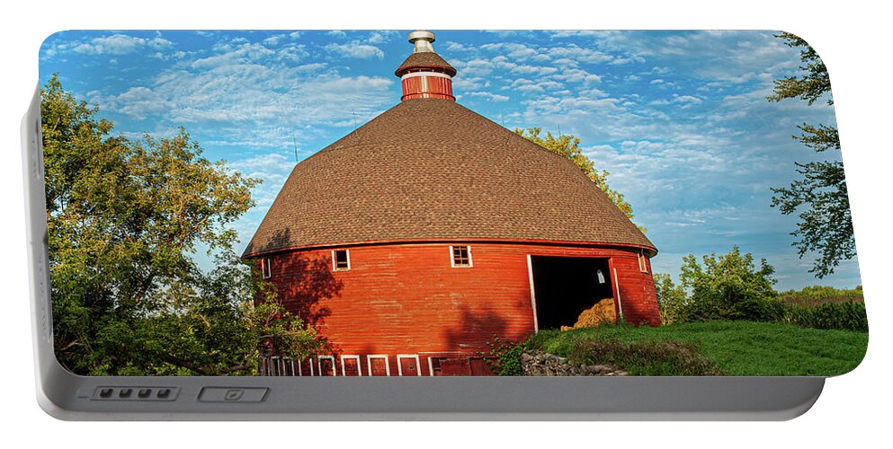 © 2007 Lou Novick Lou Novick All Rights Resvered Portable Battery Charger featuring the photograph Round Red Barn by Lou Novick