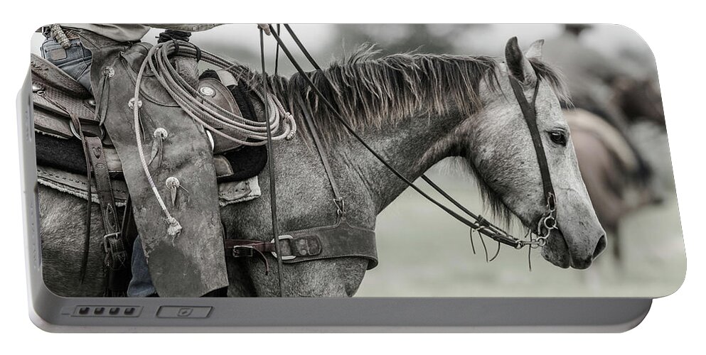 Cliburn Ranch Portable Battery Charger featuring the photograph Round up by Maresa Pryor-Luzier