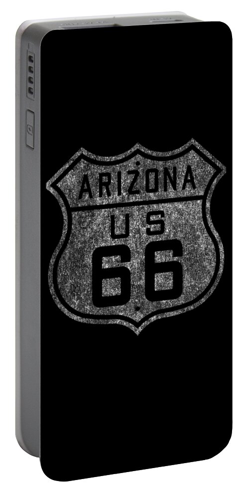 Funny Portable Battery Charger featuring the digital art Route 66 Retro by Flippin Sweet Gear