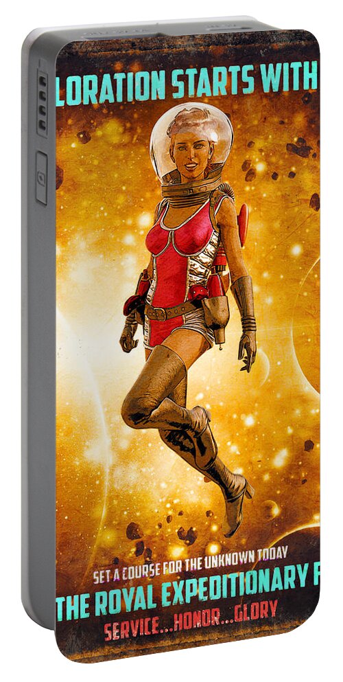 Science Fiction Portable Battery Charger featuring the digital art Royal Expeditionary Force by Robert Hazelton