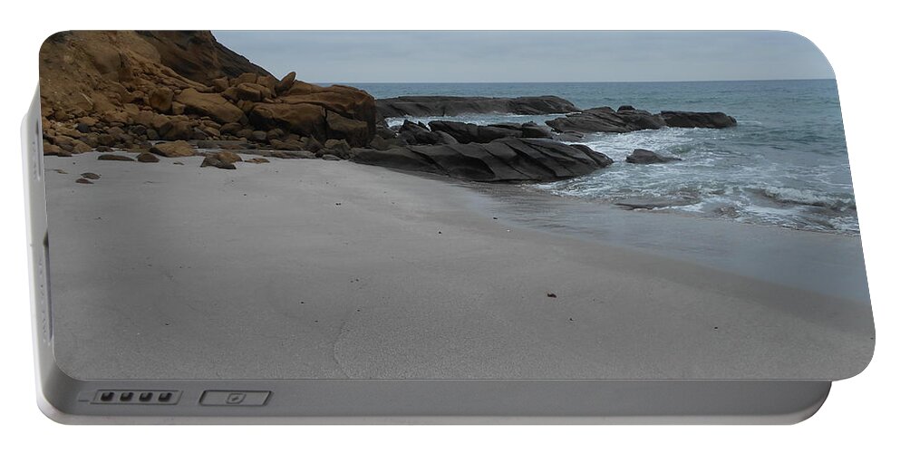 Rocks Portable Battery Charger featuring the photograph Rocky Shore by Nancy Graham