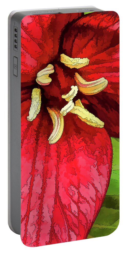 Nature Portable Battery Charger featuring the photograph Ruby Red Trillium by ABeautifulSky Photography by Bill Caldwell