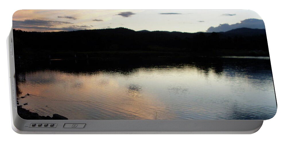 Ruidoso New Mexico Portable Battery Charger featuring the photograph Ruidoso Lake Sunset by Expressions By Stephanie