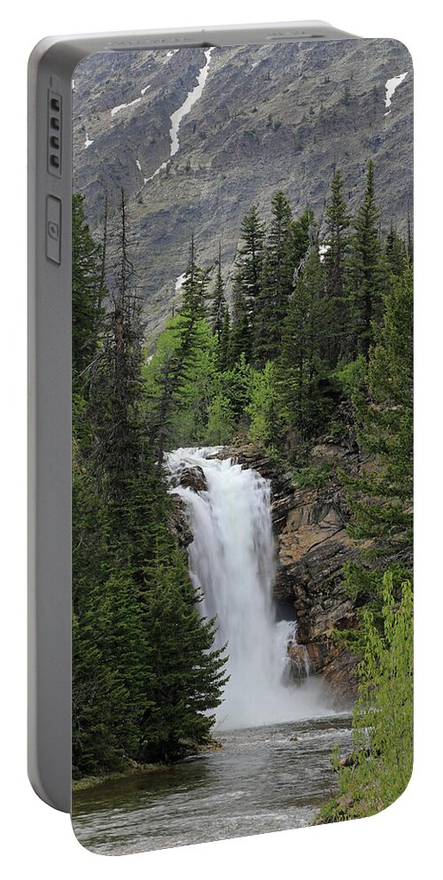 Running Eagle Falls Portable Battery Charger featuring the photograph Running Eagle Falls - Glacier National Park by Richard Krebs