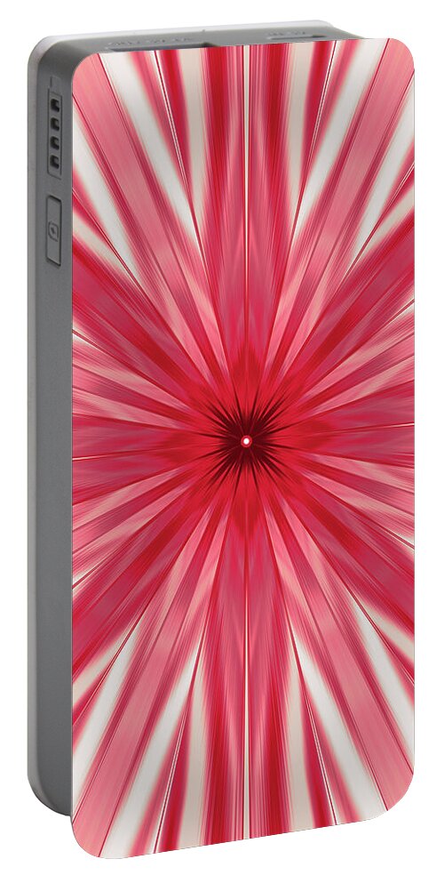Red Portable Battery Charger featuring the painting Rushing Headlong Quadriptych 3 of 4 by Neece Campione