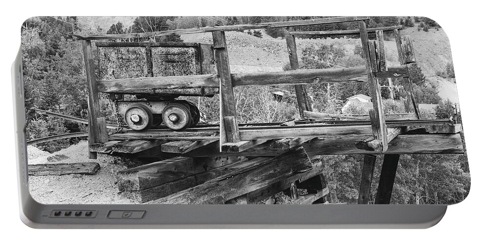 Mining Equipment Portable Battery Charger featuring the photograph Rustic Mining Cart by Cathy Anderson
